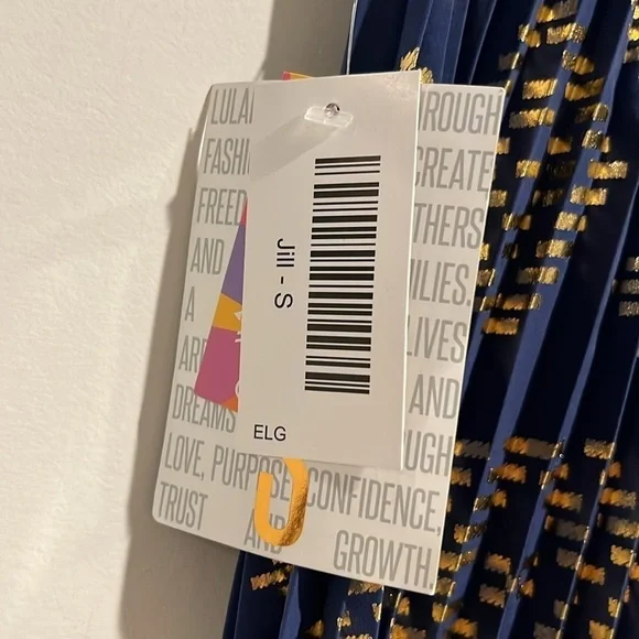 Lularoe blue gold Jill skirt. Size small. NWT. - Picture 6 of 7